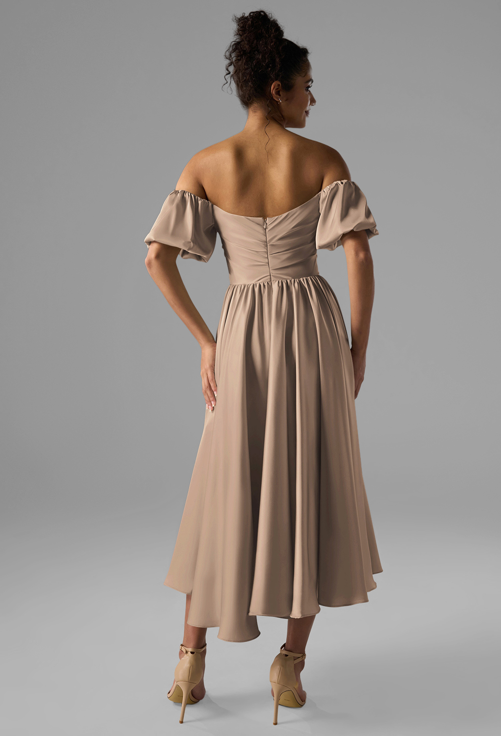 AW Kye Taupe  Cocktail Wedding Guest Dresses